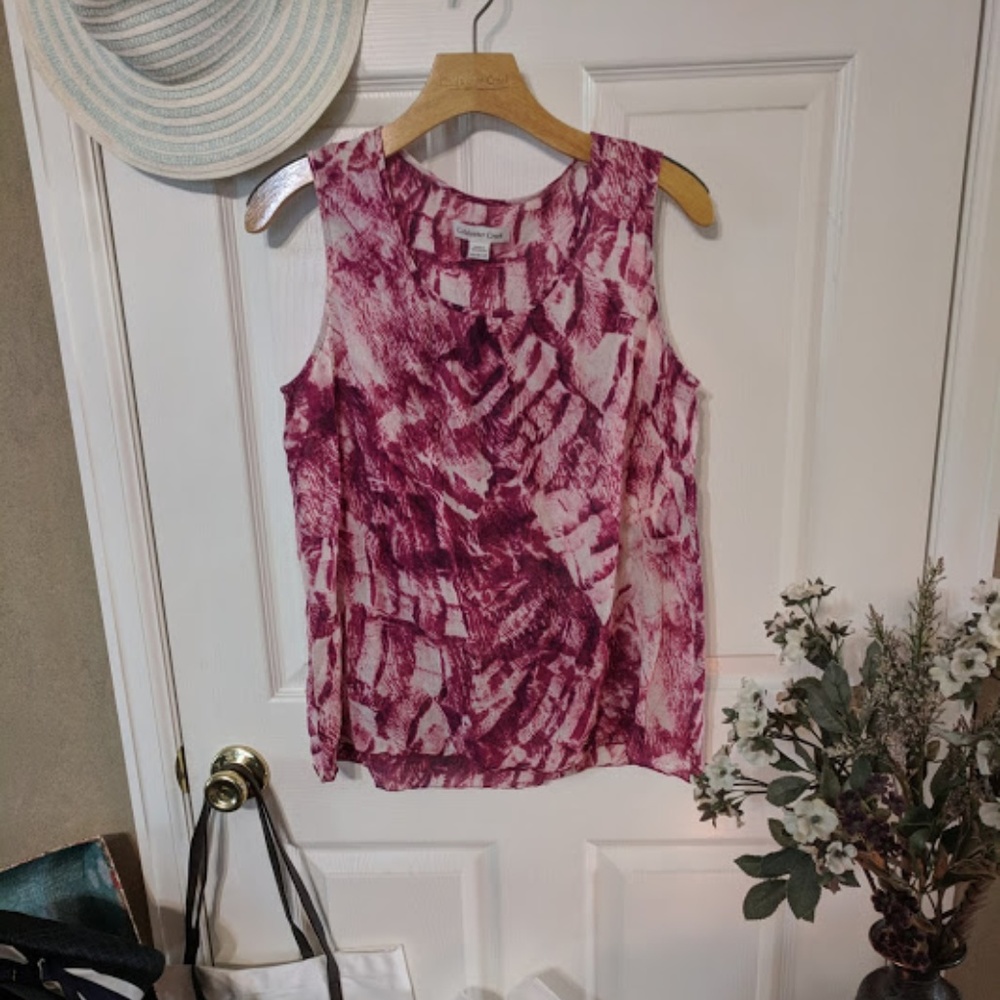 Coldwater Creek pink geometric tank top